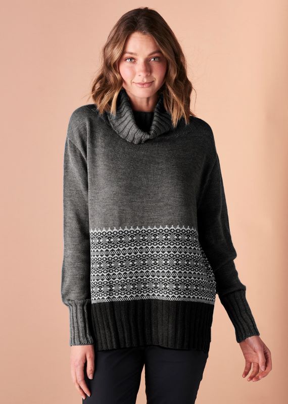 Uimi | Jarrah Fairisle Roll Neck Jumper - Tasmanian Wool Centre