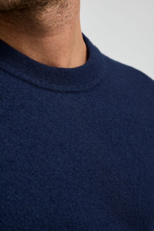 Toorallie | Navy Boiled Knit Crew - Tasmanian Wool Centre